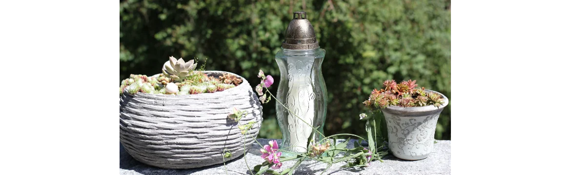 Grablicht Serie L aus Echtglas
