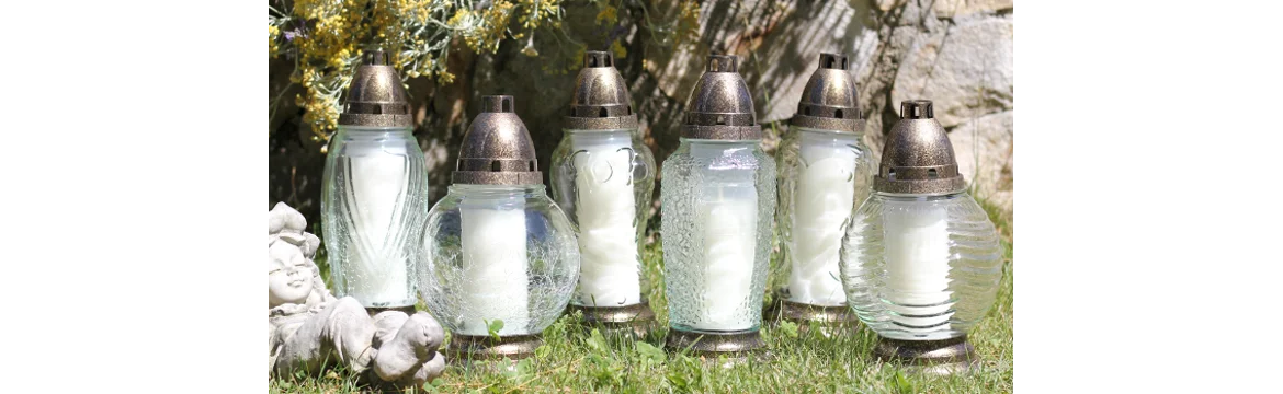 Grablichter Serie M aus Echtglas