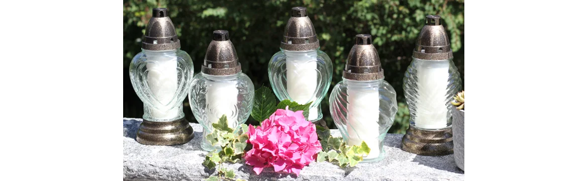 Grablichter Serie S aus Echtglas